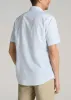 Seersucker Tall Men's Short Sleeve Shirt in Light Blue Stripe sold by American Tall