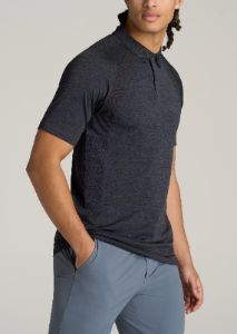 AT Performance: Raglan Men's Tall Polo Shirt in Charcoal Mix sold by American Tall