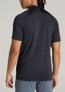 AT Performance: Raglan Men's Tall Polo Shirt in Charcoal Mix sold by American Tall