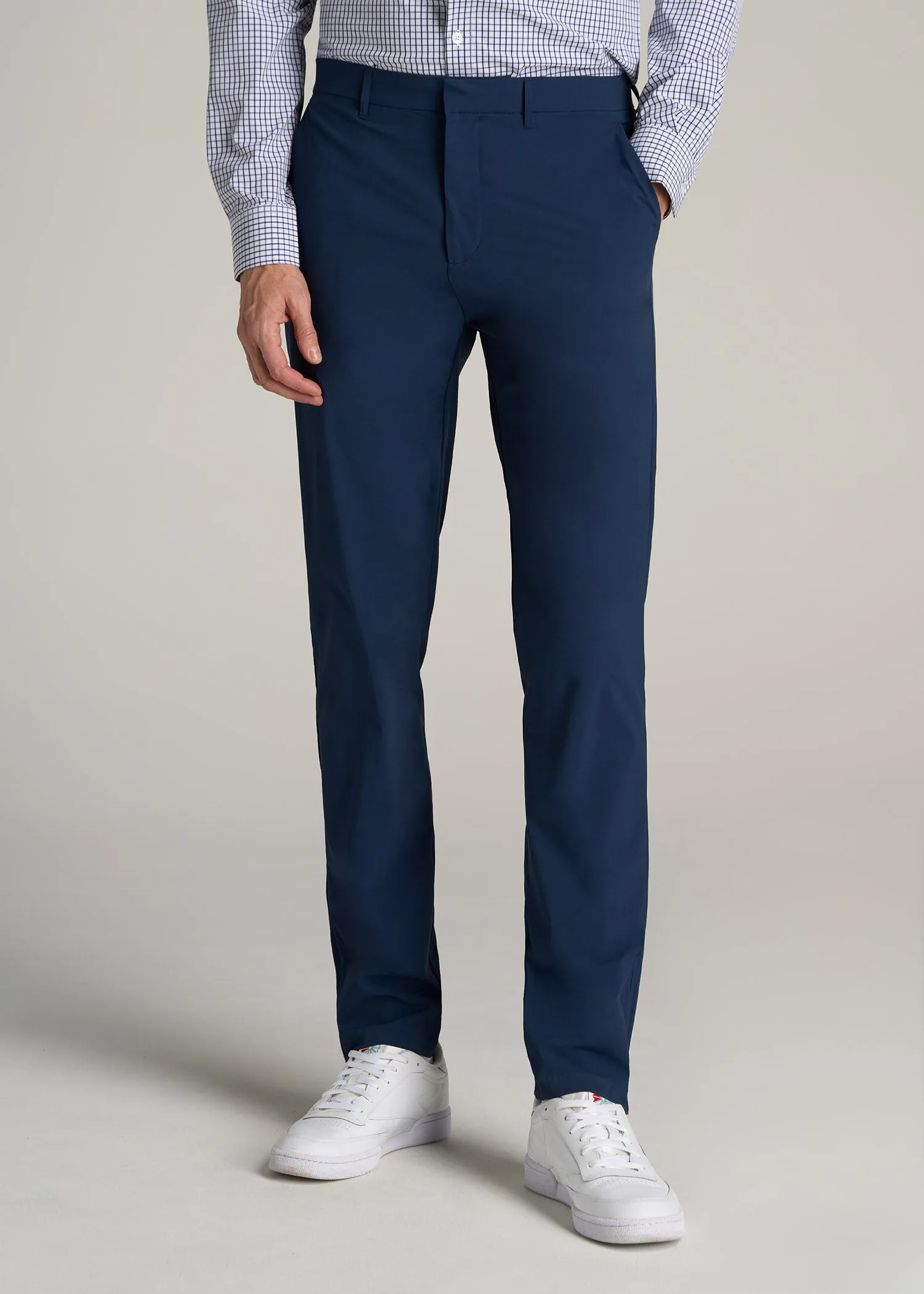 Performance TAPERED-FIT Chino Pants for Tall Men in Marine Navy sold by American Tall