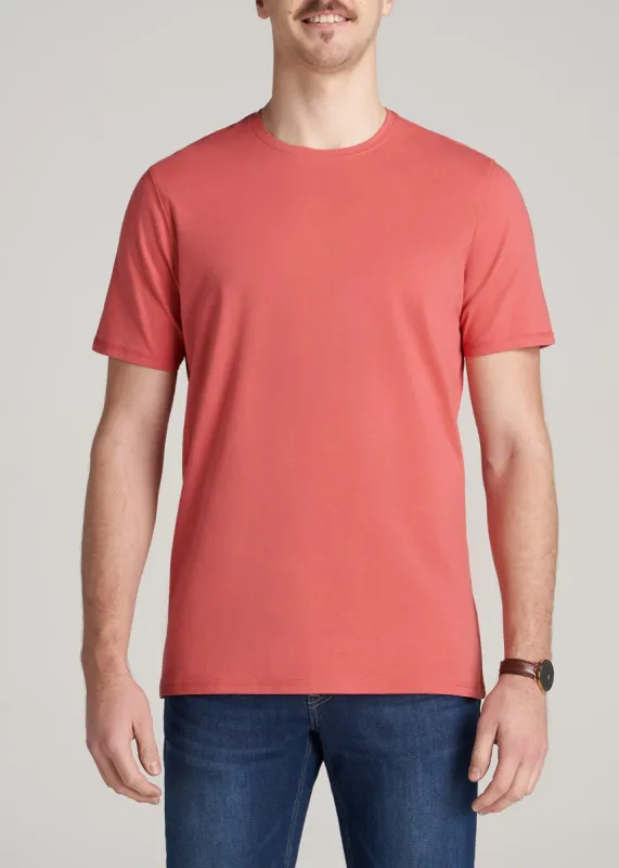 The Essential REGULAR-FIT Crewneck T-Shirt for Tall Men in Canyon Red sold by American Tall