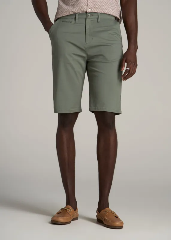 Chino Shorts for Tall Men in Wreath Green sold by American Tall