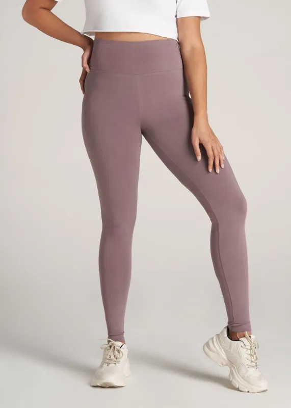 Women's Tall Cotton Leggings in Smoked Mauve sold by American Tall