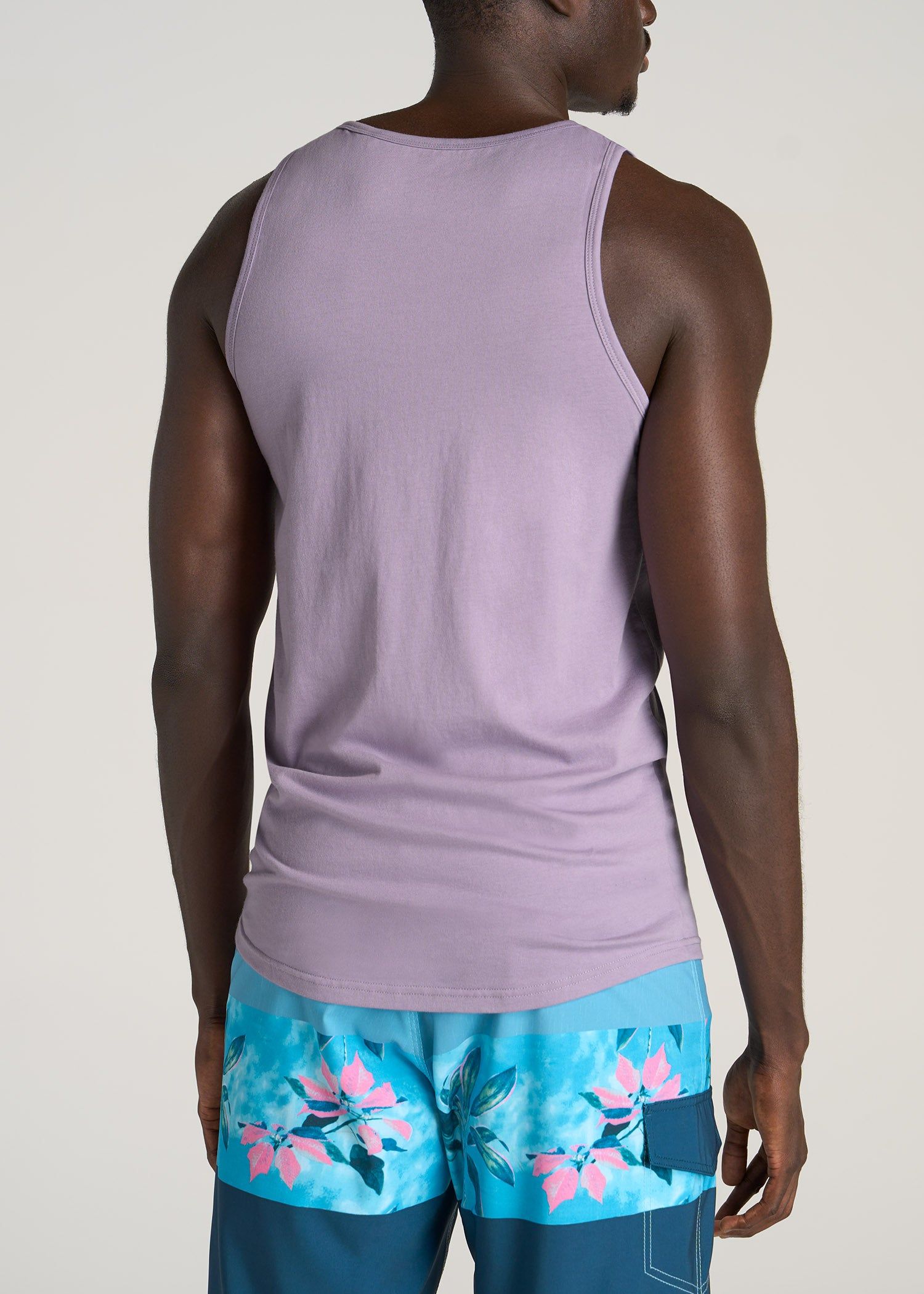 The Essentials: Men's Tall SLIM-FIT Beach Tank Top in Lavender sold by American Tall product image thumbnail 5
