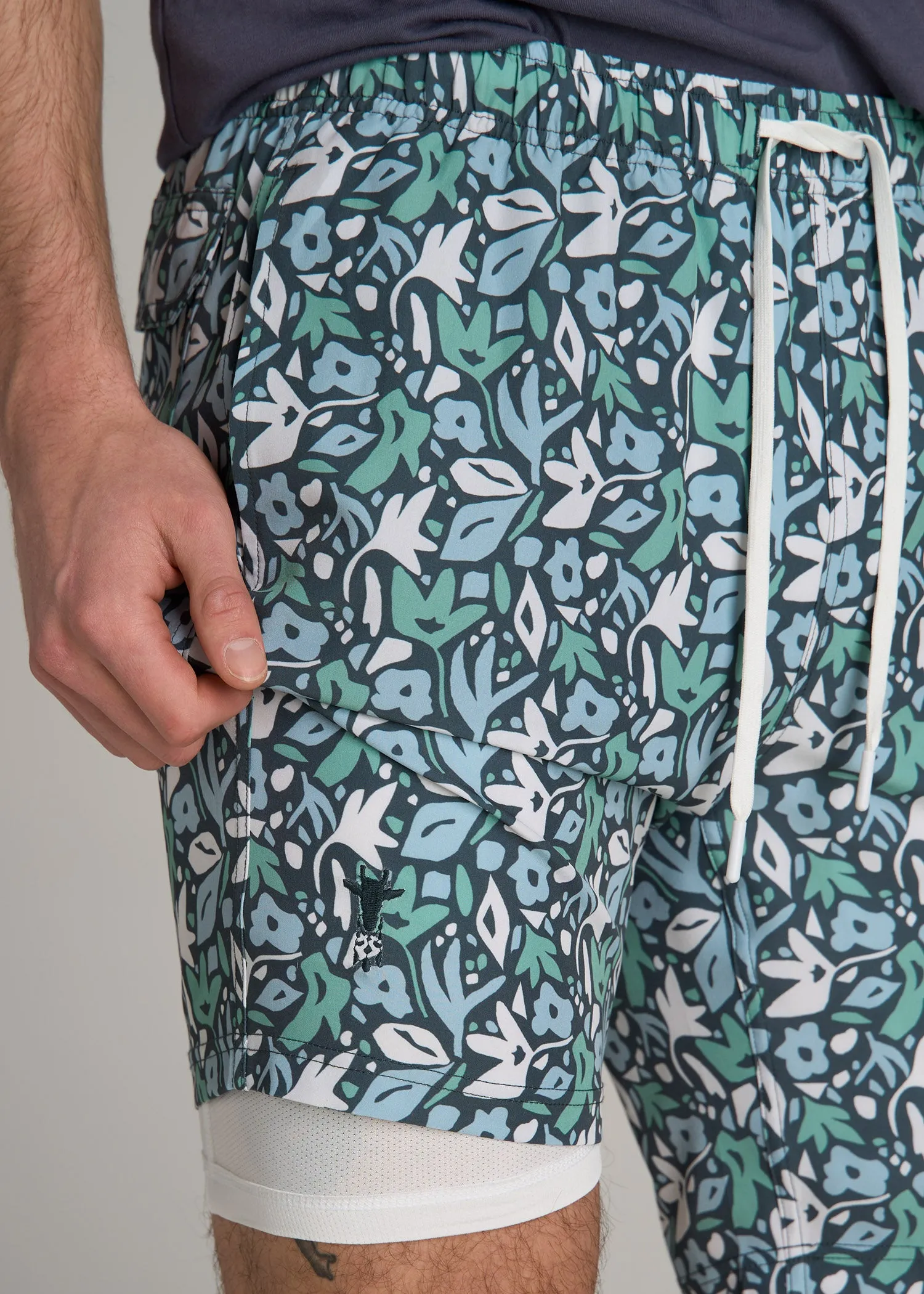 Volley Swim Shorts for Tall Men in Green Floral sold by American Tall product image thumbnail 2
