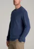 LJ&S Vintage Washed Slub Men's Tall Henley Shirt in Vintage Blue sold by American Tall