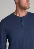 LJ&S Vintage Washed Slub Men's Tall Henley Shirt in Vintage Blue sold by American Tall