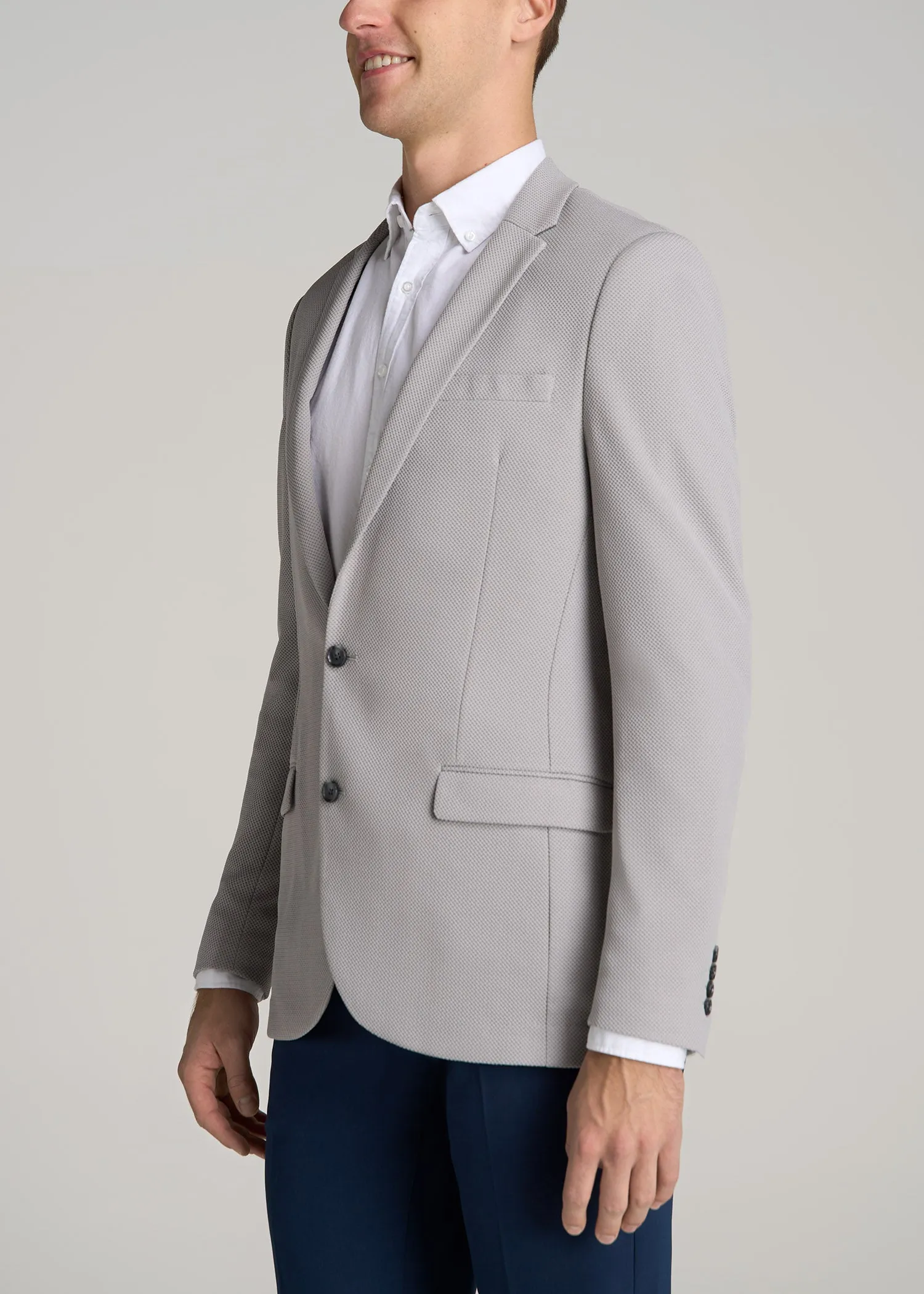 Textured Blazer for Tall Men in Soft Grey sold by American Tall product image thumbnail 3