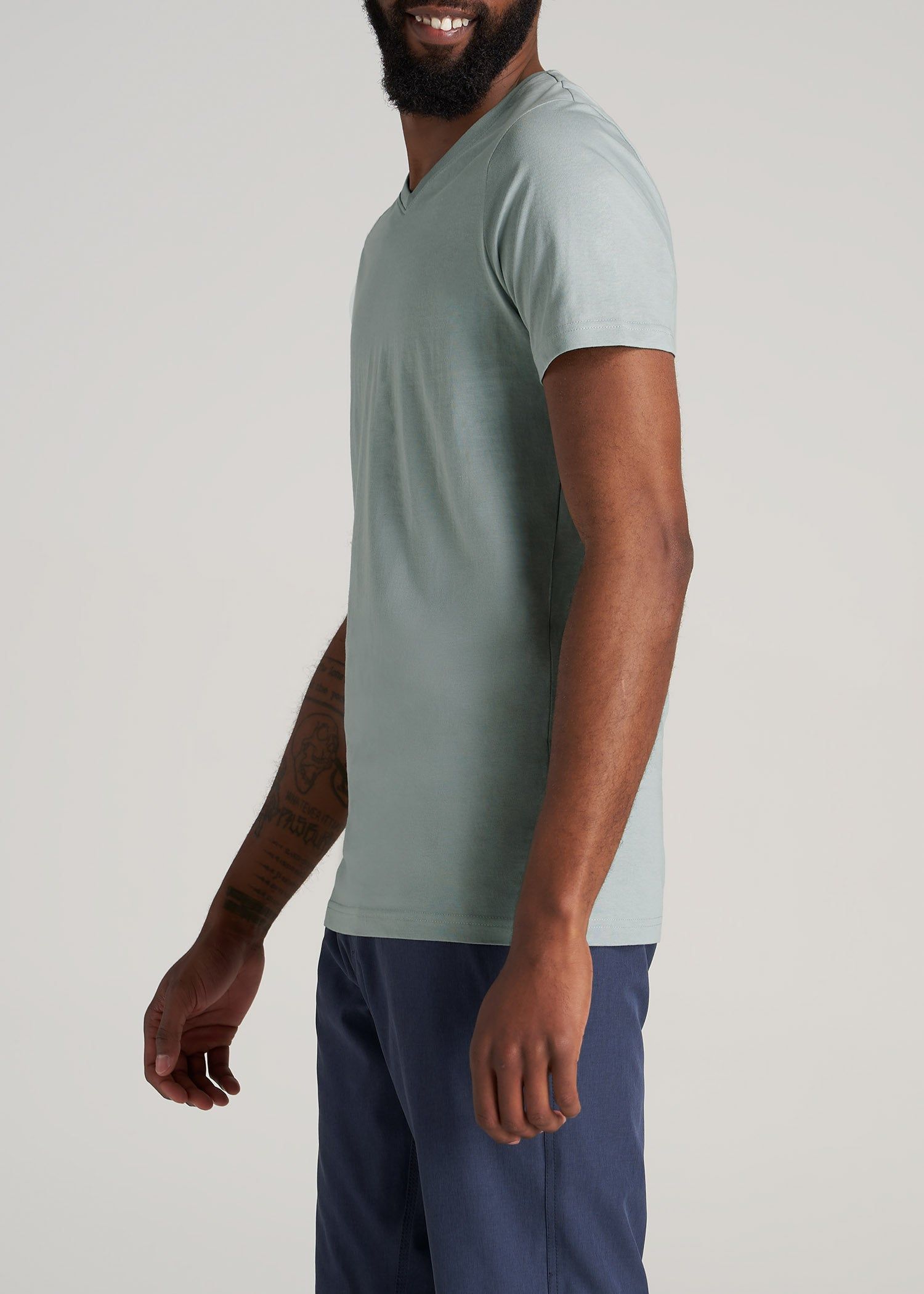 The Everyday REGULAR-FIT V-Neck Tall Men's T-Shirt in Quarry Grey sold by American Tall product image thumbnail 3