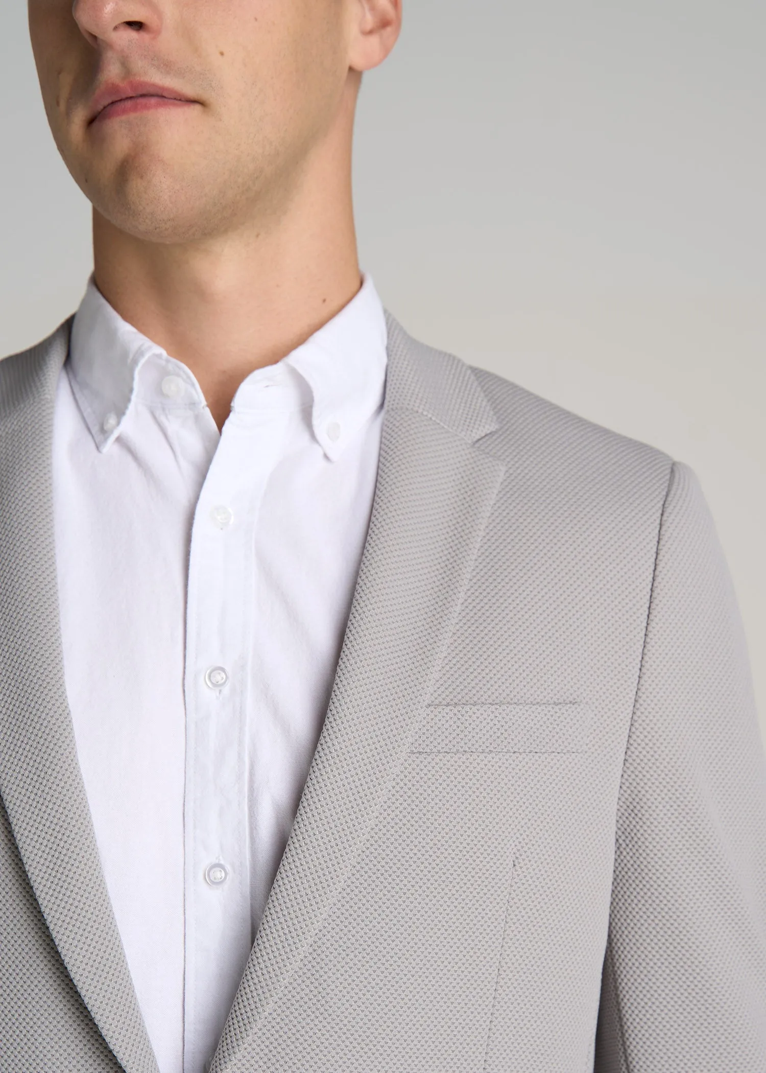 Textured Blazer for Tall Men in Soft Grey sold by American Tall product image thumbnail 2