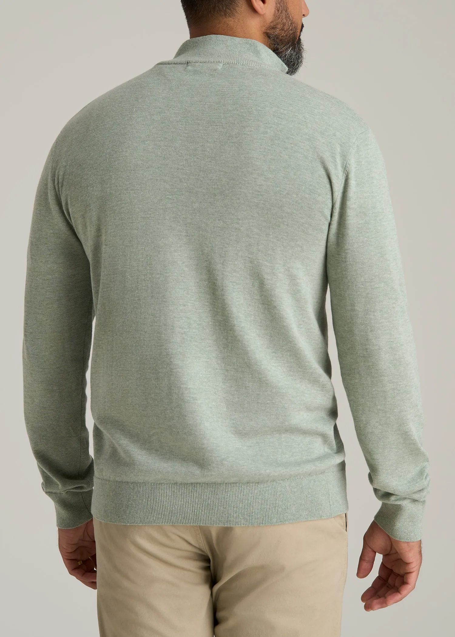 Everyday Quarter-Zip Tall Men's Sweater in Seagrass sold by American Tall product image thumbnail 5