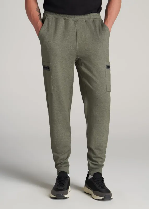 Utility Cargo Joggers for Tall Men in Sage Green Mix sold by American Tall