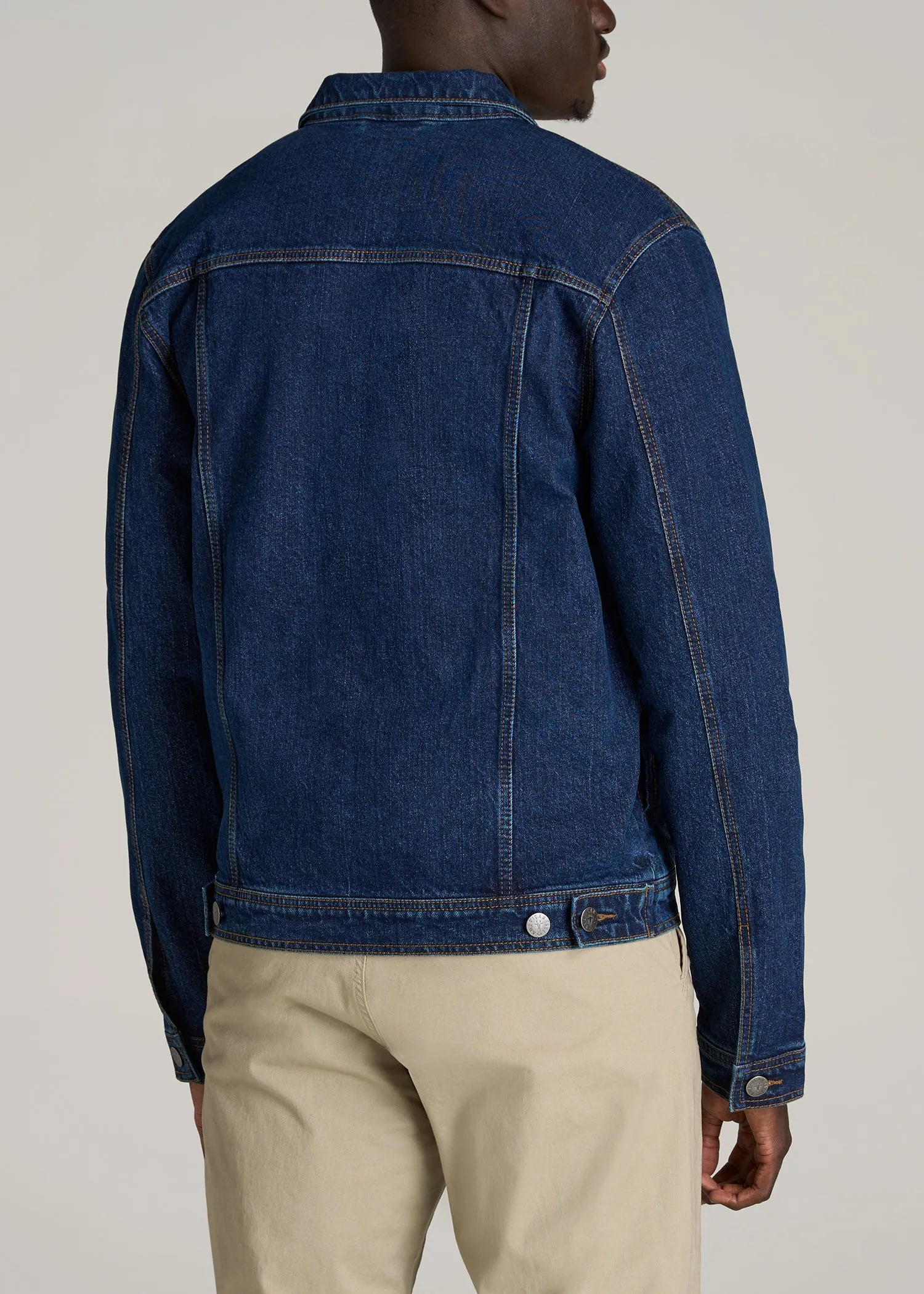 Denim Trucker Jacket for Tall Men in Mid Ocean Blue sold by American Tall product image thumbnail 5