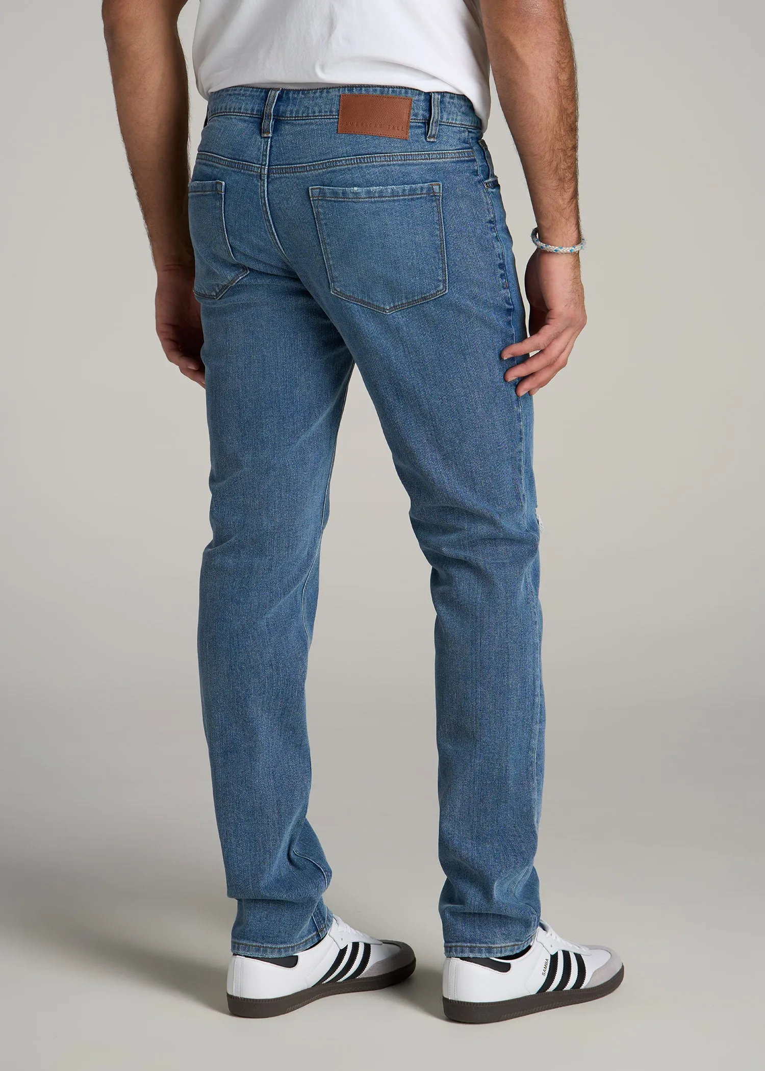 Carman TAPERED Jeans for Tall Men in Distressed Skyline Blue sold by American Tall product image thumbnail 4