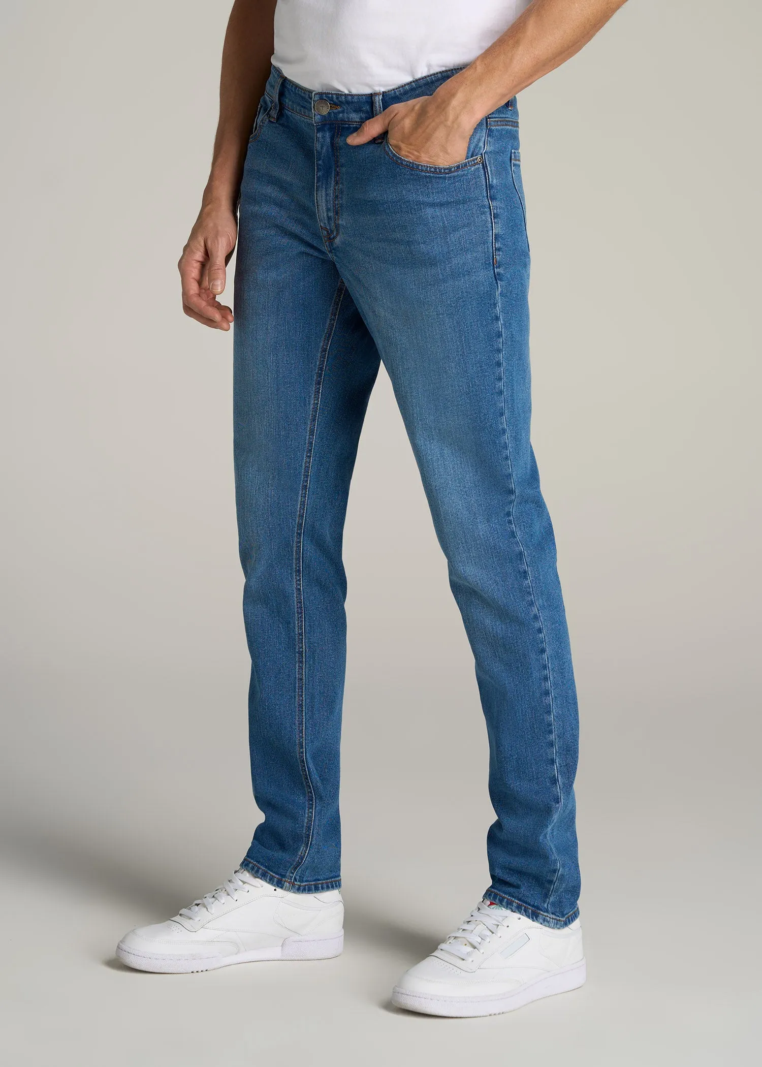 Carman TAPERED Jeans for Tall Men in Classic Mid Blue sold by American Tall product image thumbnail 3