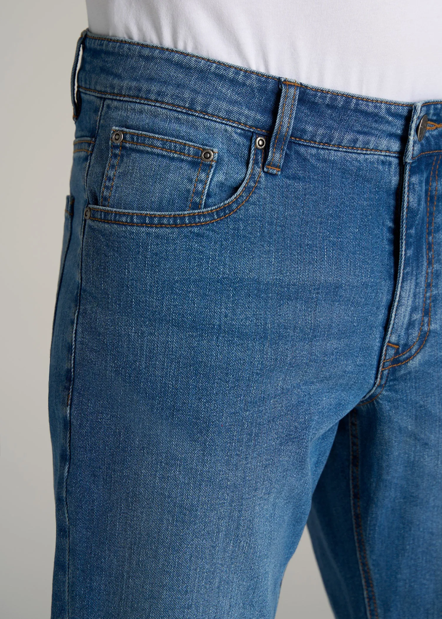 Carman TAPERED Jeans for Tall Men in Classic Mid Blue sold by American Tall product image thumbnail 5