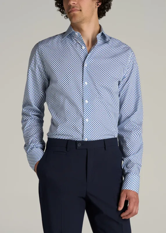 Premium Dress Shirt for Tall Men in Blues Check sold by American Tall