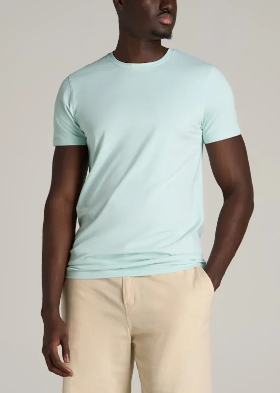 Stretch Cotton MODERN-FIT T-Shirt for Tall Men in Mint sold by American Tall