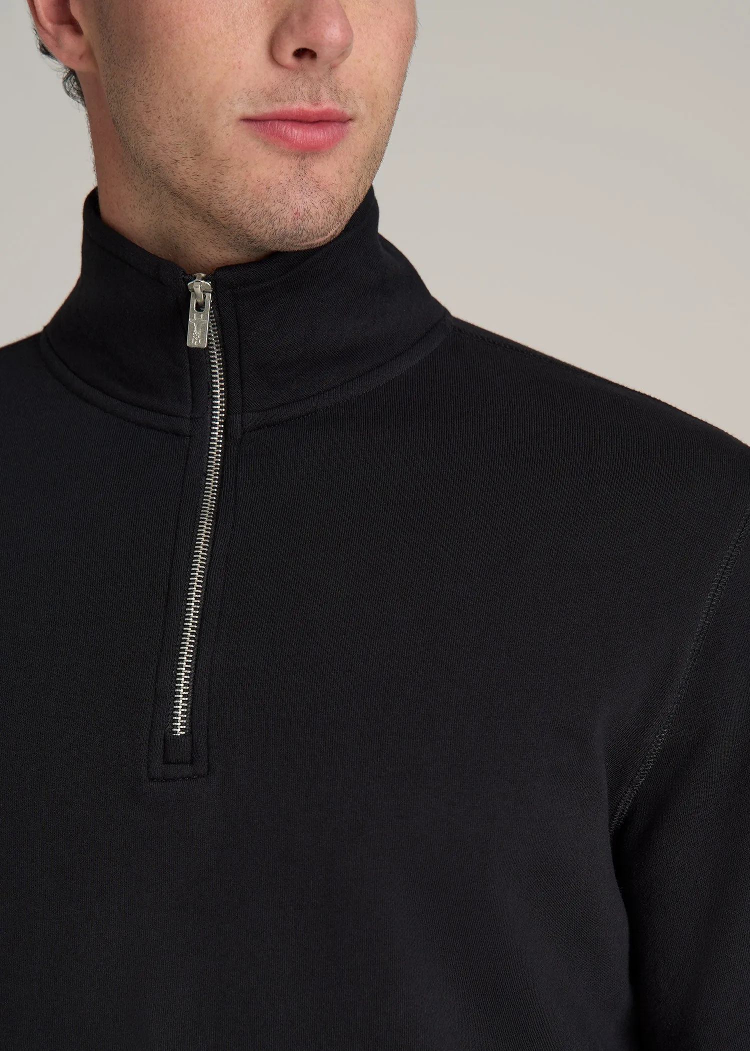 Wearever 2.0 French Terry Quarter-Zip Sweatshirt for Tall Men in Black sold by American Tall product image thumbnail 2