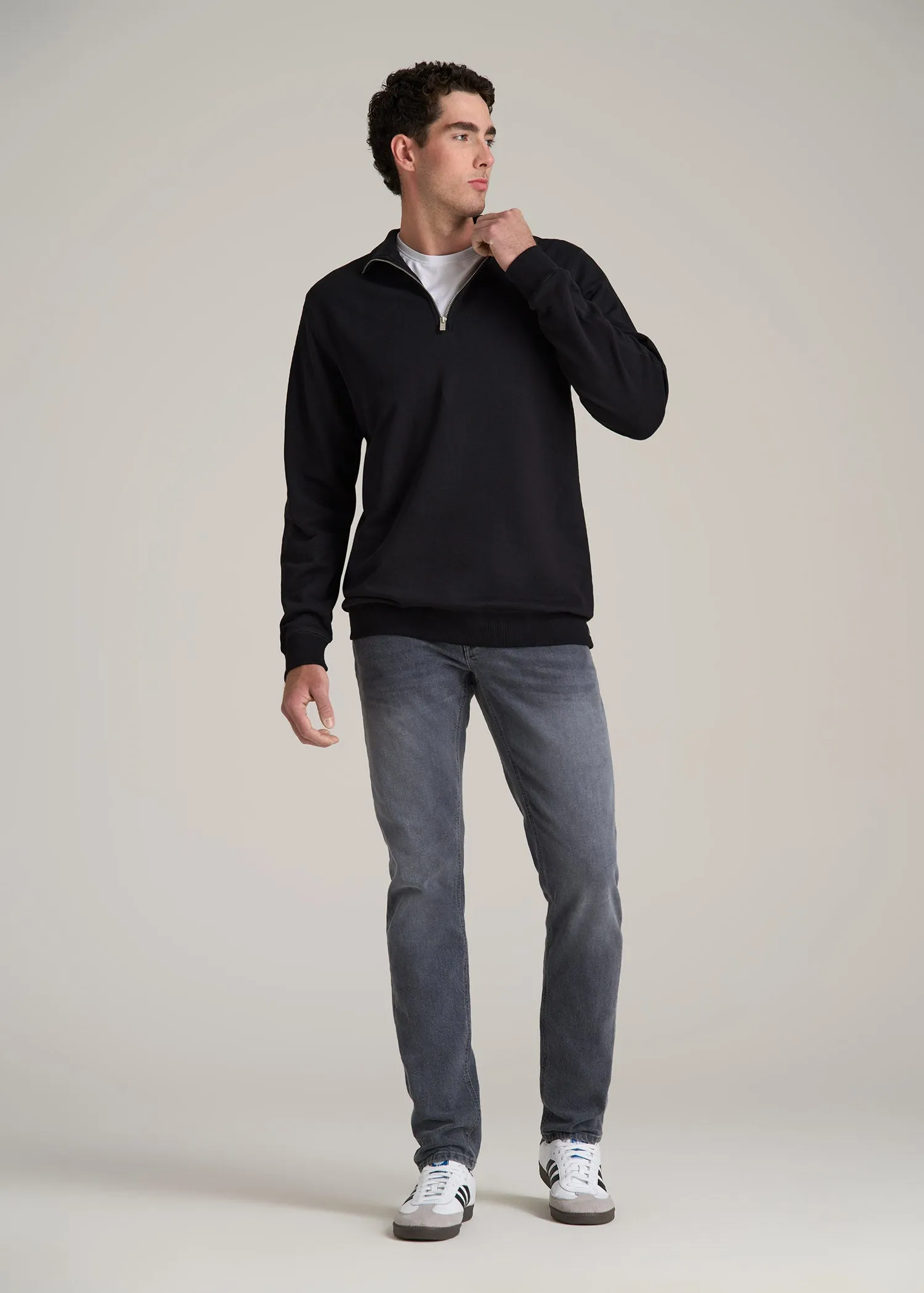 Wearever 2.0 French Terry Quarter-Zip Sweatshirt for Tall Men in Black sold by American Tall product image thumbnail 4