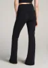 High Rise Split Flare Cotton Leggings for Tall Women in Black sold by American Tall