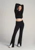 High Rise Split Flare Cotton Leggings for Tall Women in Black sold by American Tall