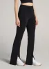 High Rise Split Flare Cotton Leggings for Tall Women in Black sold by American Tall