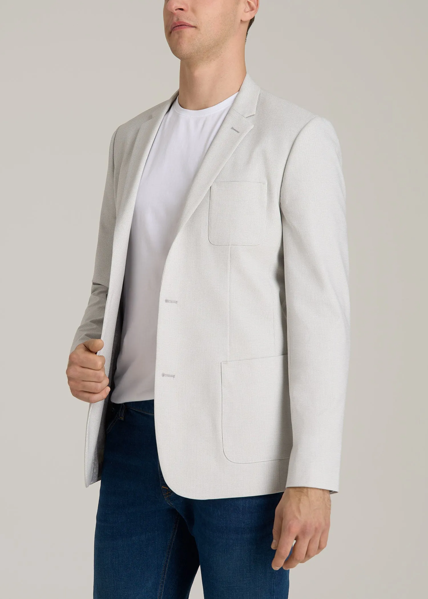 Core Blazer for Tall Men in Light Grey Houndstooth sold by American Tall product image thumbnail 3