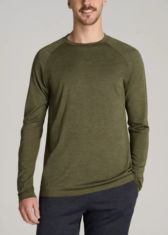A.T. Performance MODERN-FIT Raglan Shirt for Tall Men in Olive Mix sold by American Tall