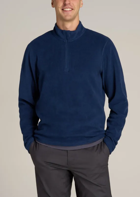 Half Zip Polar Men's Tall Fleece Pullover in Midnight Blue sold by American Tall