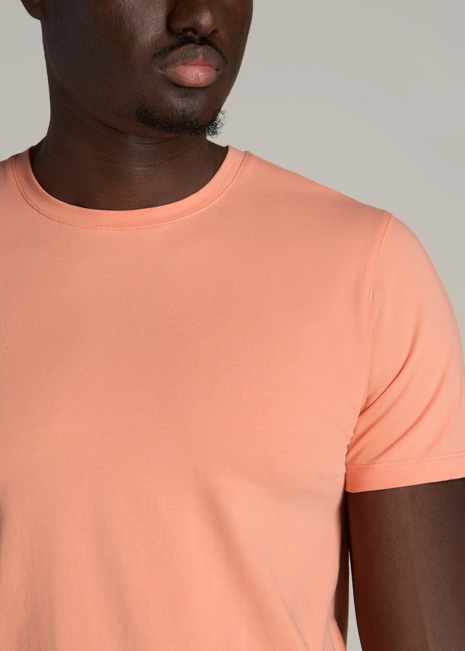 The Essential MODERN-FIT Crewneck Tee for Tall Men in Apricot Crush sold by American Tall product image thumbnail 2