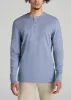 Men's Tall Three Button Long Sleeve Slub Henley in Chambray sold by American Tall