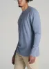 Men's Tall Three Button Long Sleeve Slub Henley in Chambray sold by American Tall