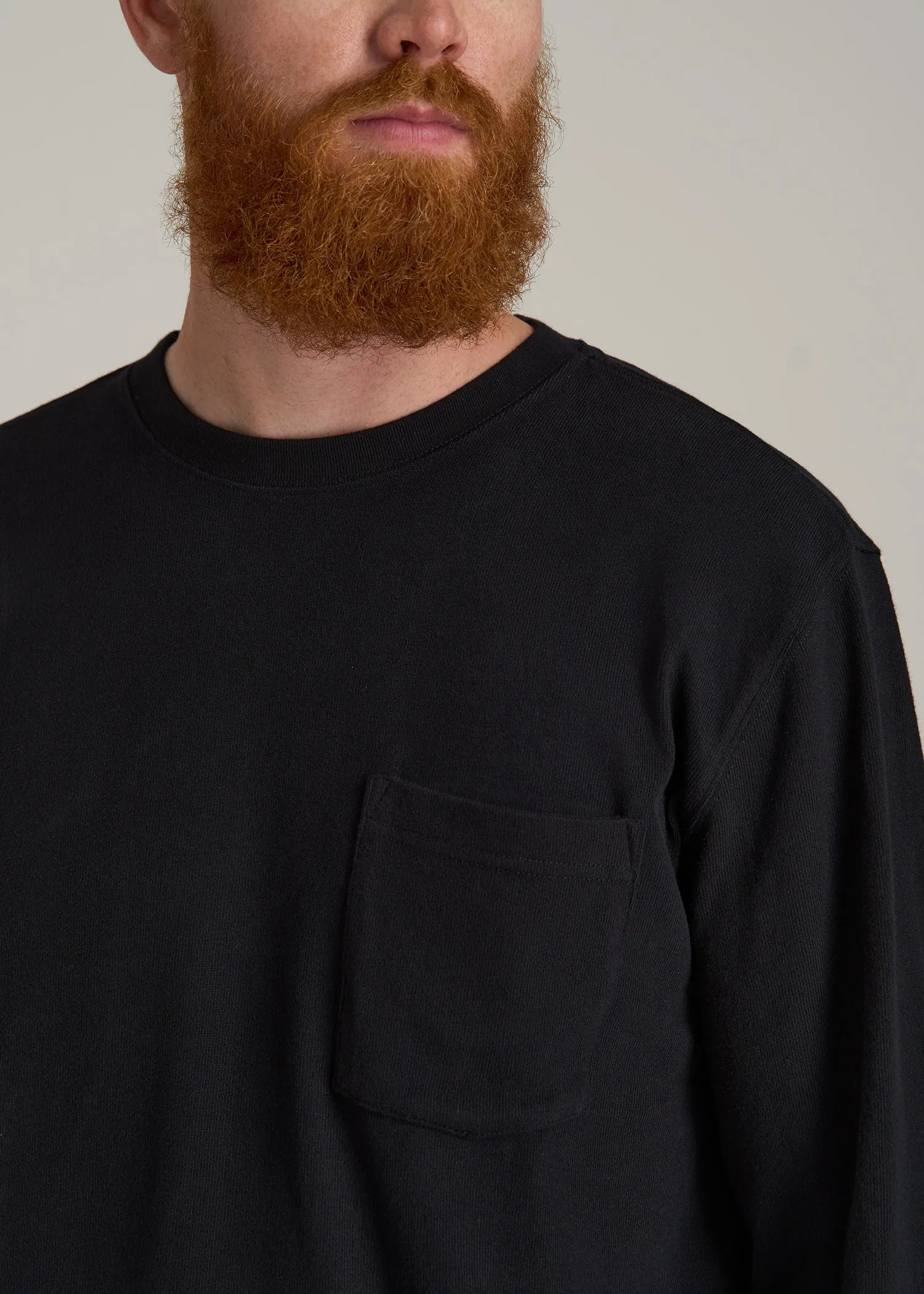 LJ&S Long Sleeve Workwear Pocket Tee for Tall Men in Black sold by American Tall product image thumbnail 2