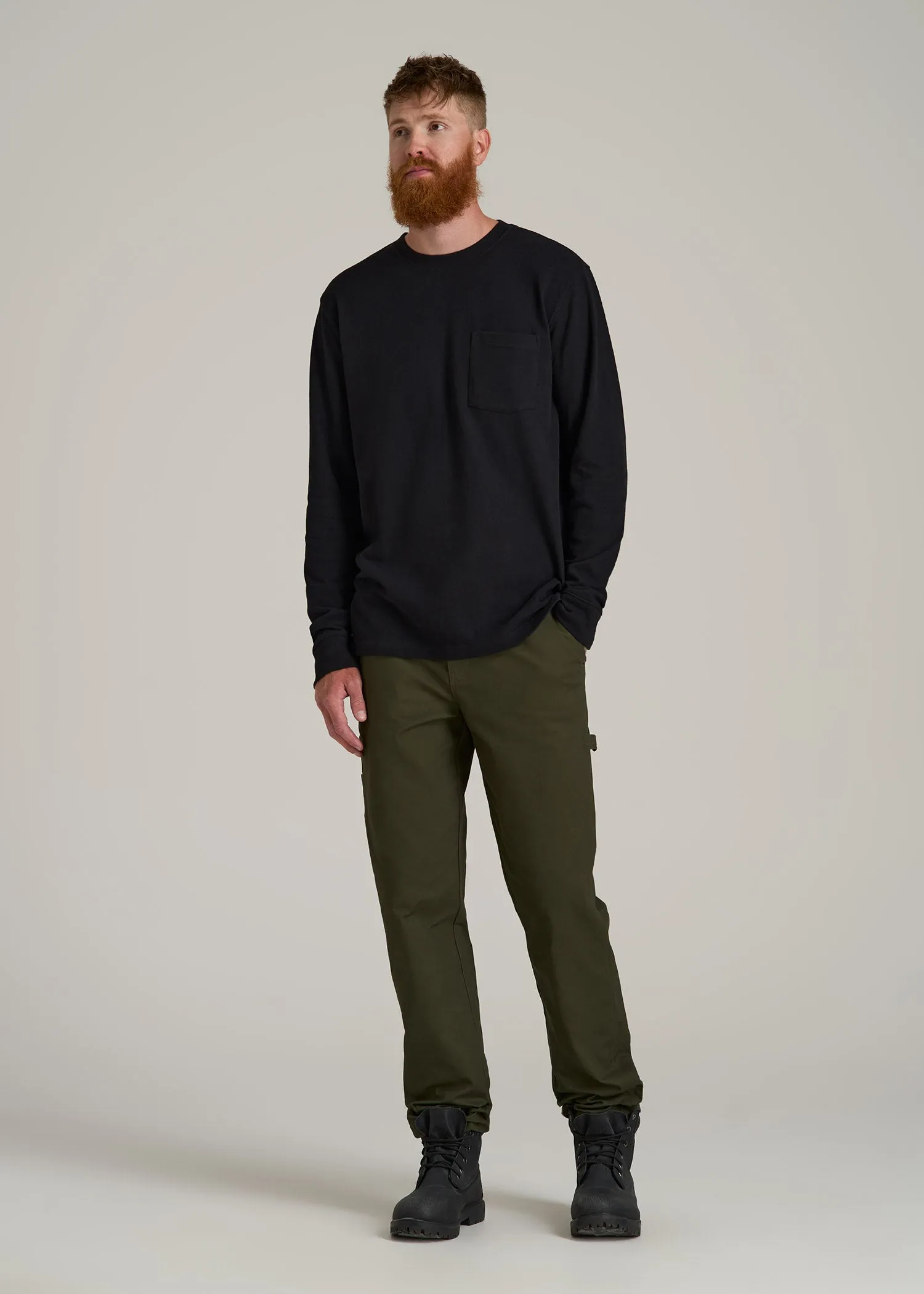 LJ&S Long Sleeve Workwear Pocket Tee for Tall Men in Black sold by American Tall product image thumbnail 4