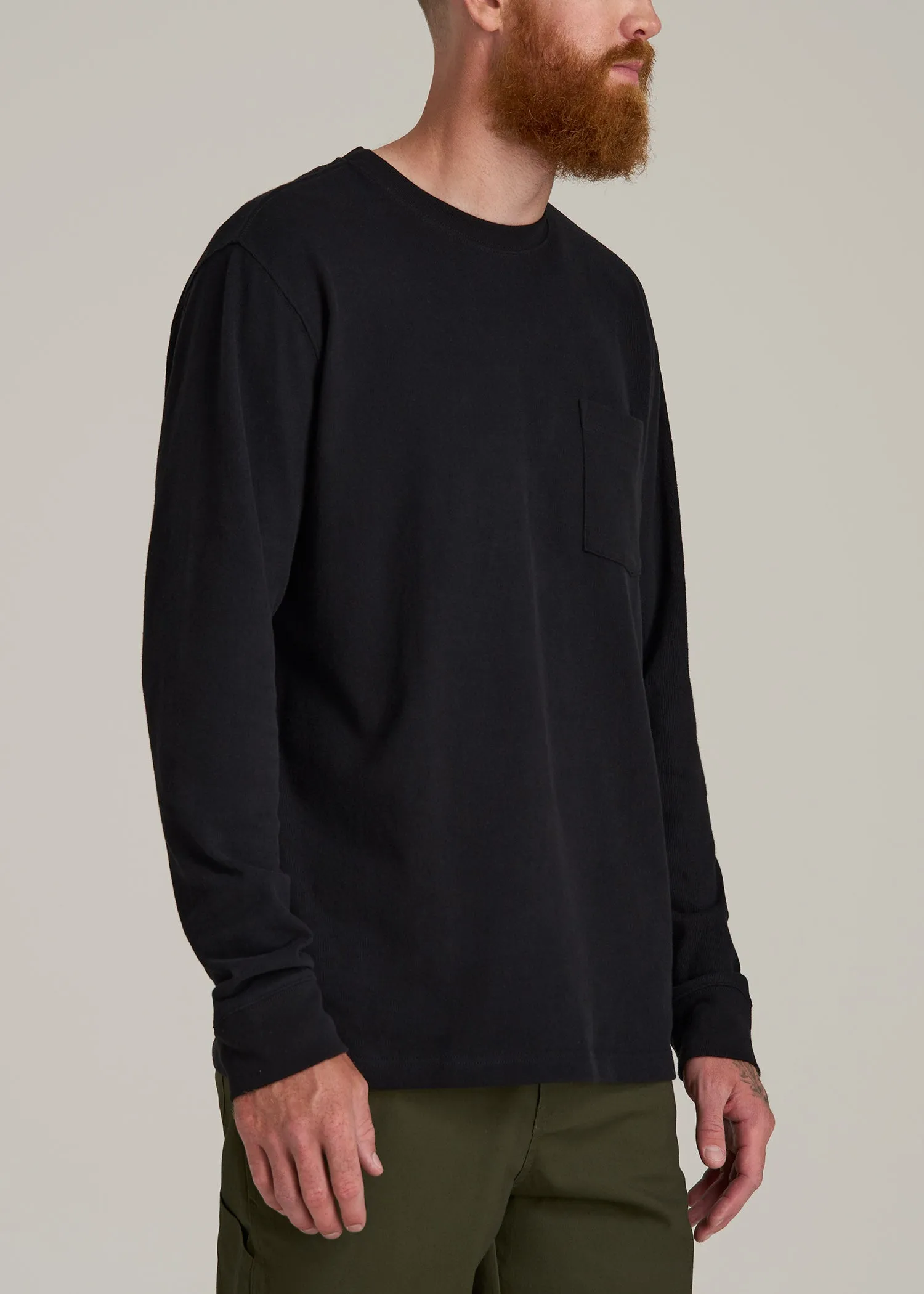 LJ&S Long Sleeve Workwear Pocket Tee for Tall Men in Black sold by American Tall product image thumbnail 3