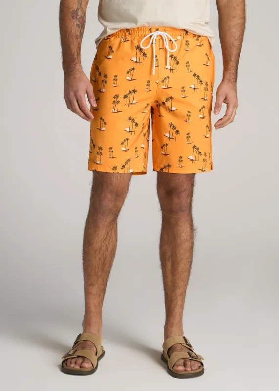 Swim Shorts for Tall Men in Paradise Print sold by American Tall