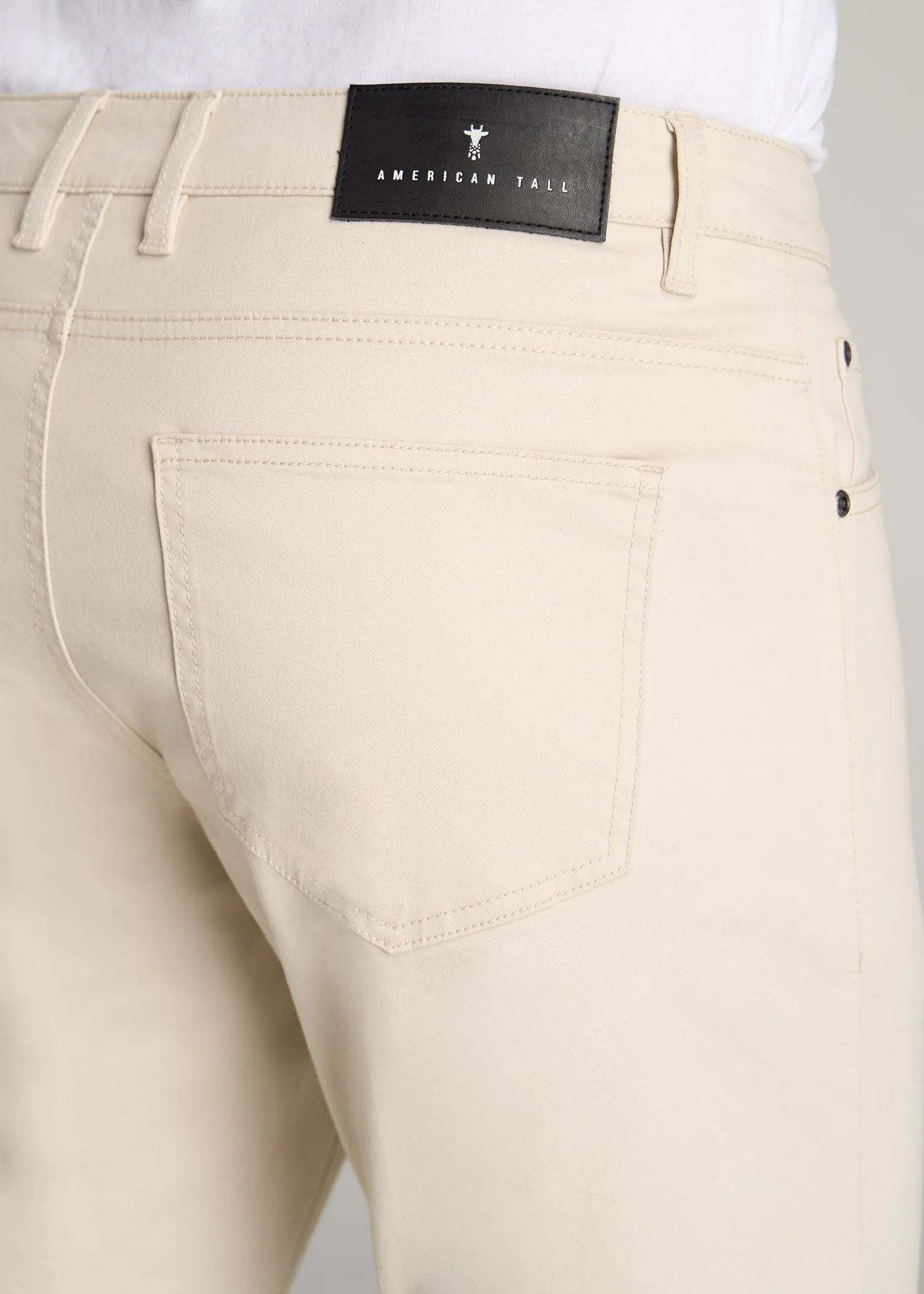Carman TAPERED Fit Five Pocket Pants for Tall Men in Soft Beige sold by American Tall product image thumbnail 2