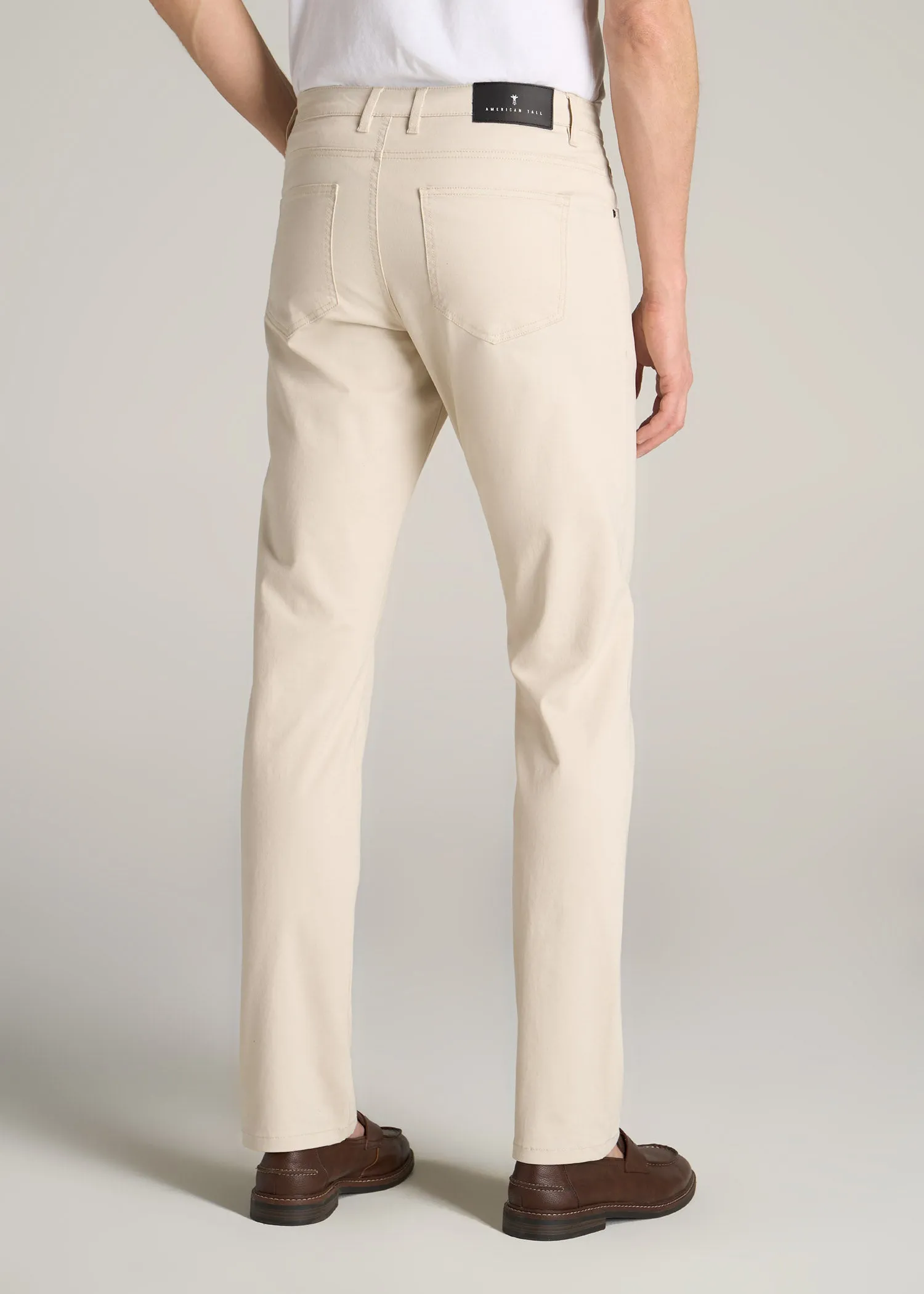 Carman TAPERED Fit Five Pocket Pants for Tall Men in Soft Beige sold by American Tall product image thumbnail 5