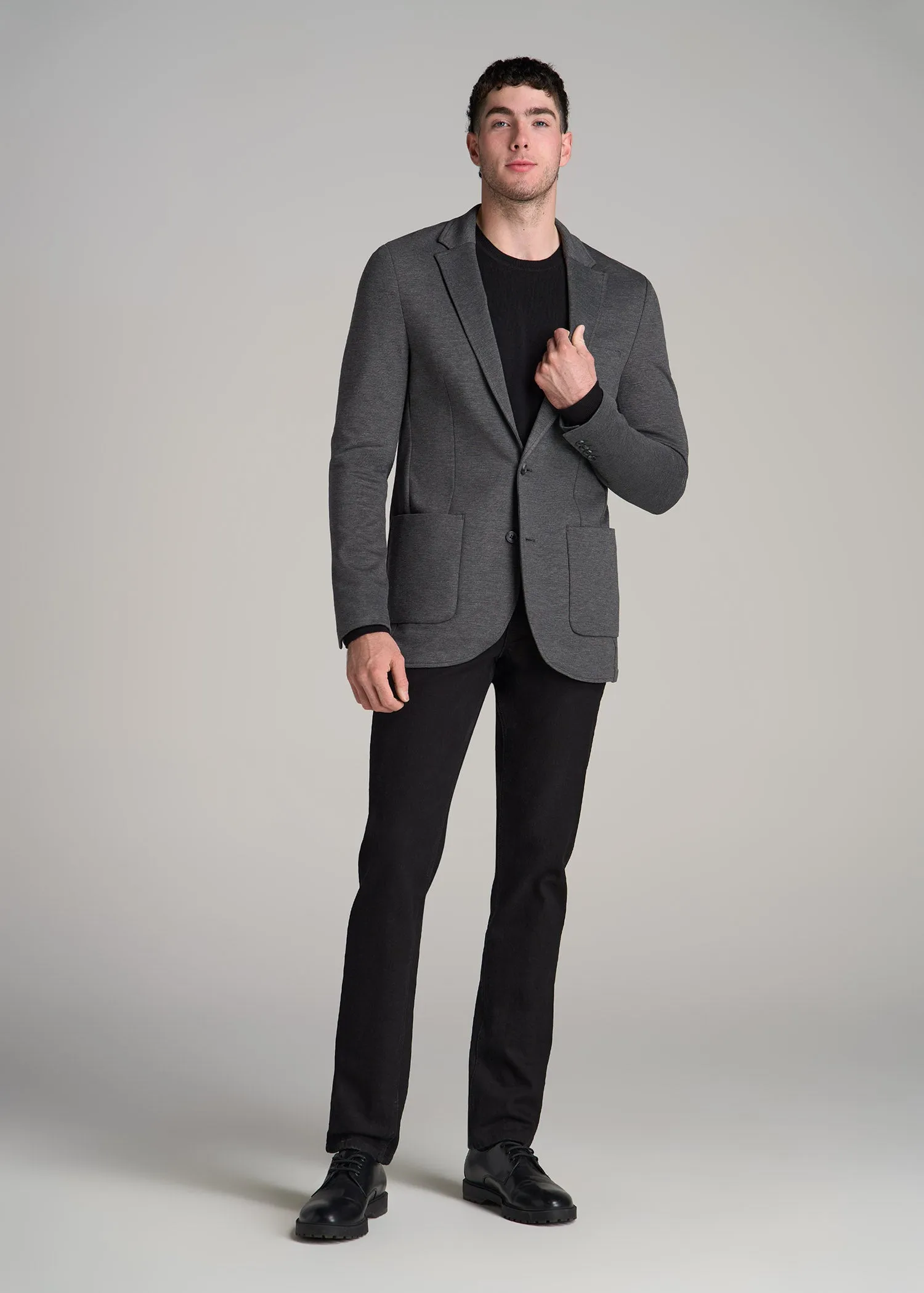 Knit Blazer for Tall Men in Mid Heather Grey sold by American Tall product image thumbnail 4