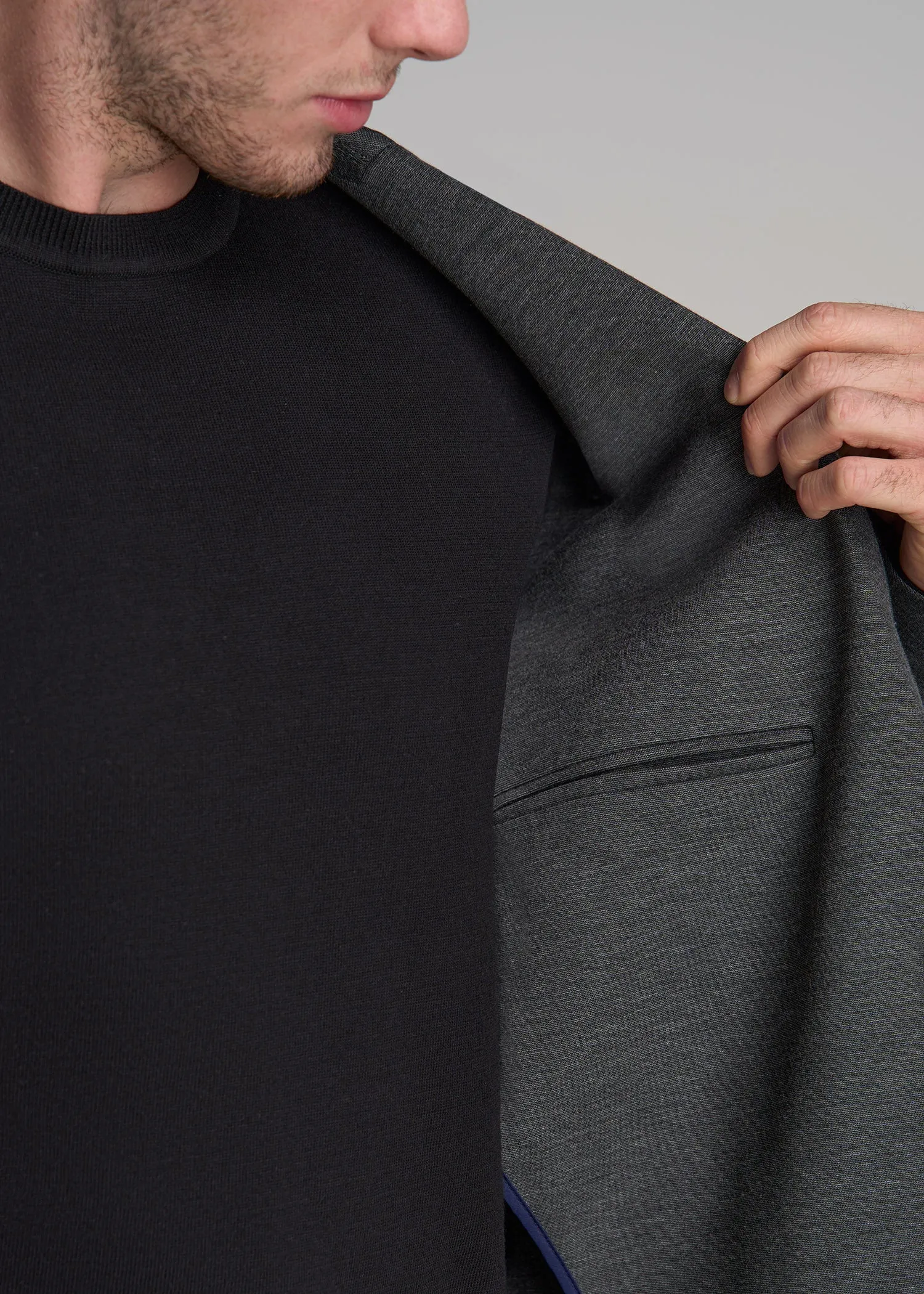 Knit Blazer for Tall Men in Mid Heather Grey sold by American Tall product image thumbnail 2