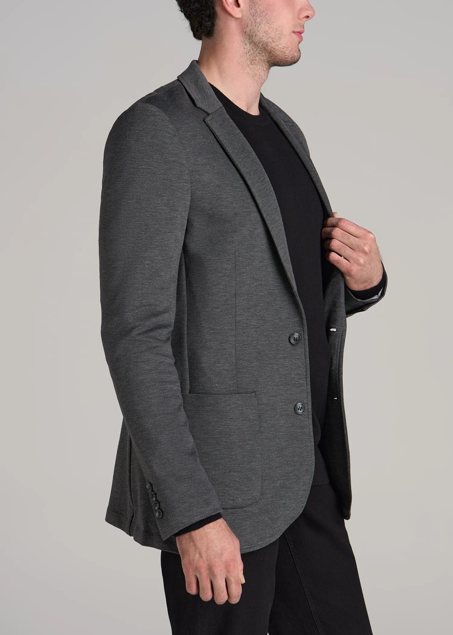 Knit Blazer for Tall Men in Mid Heather Grey sold by American Tall product image thumbnail 3