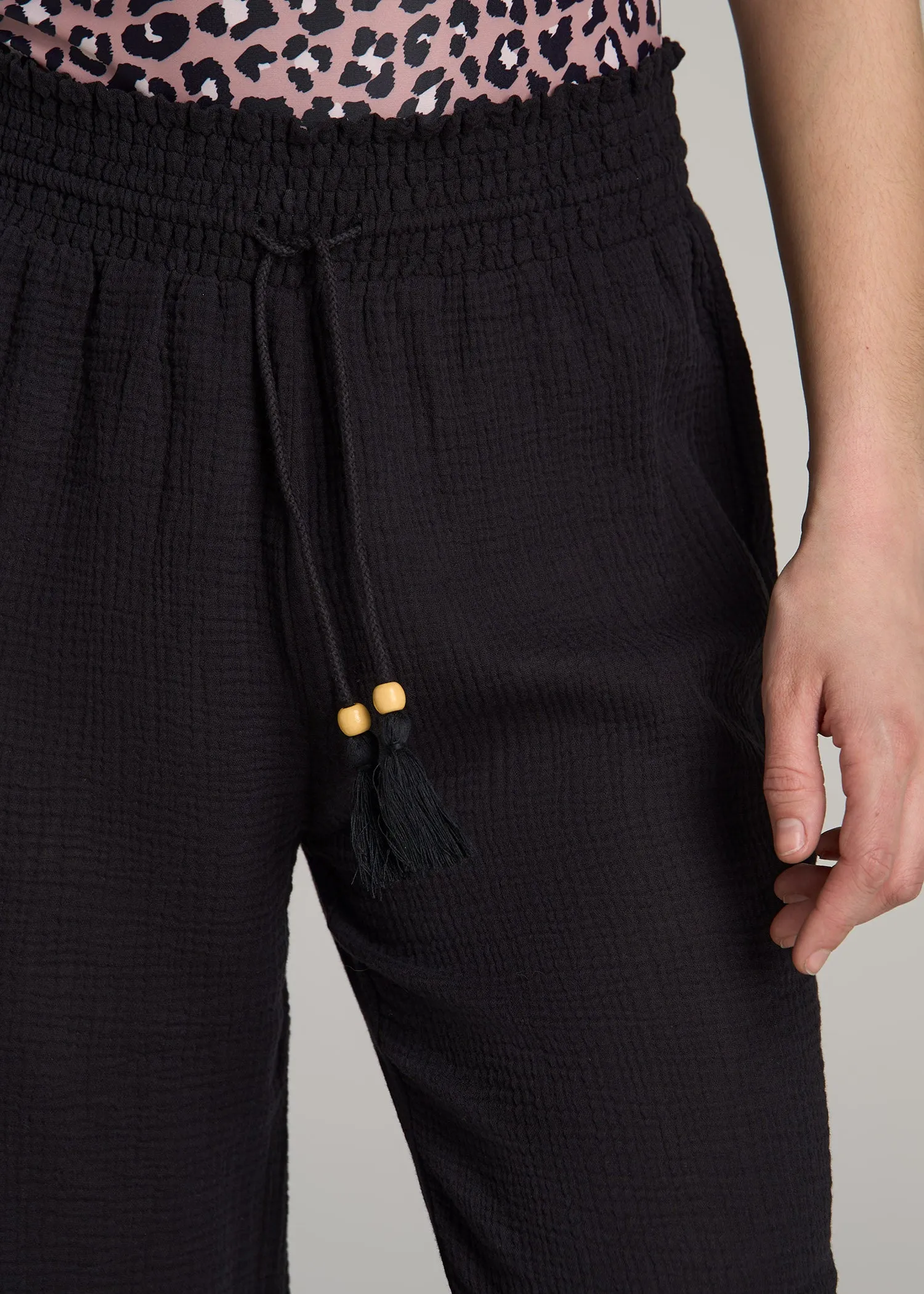 Gauze Cover Up Pants for Tall Women in Black sold by American Tall product image thumbnail 2