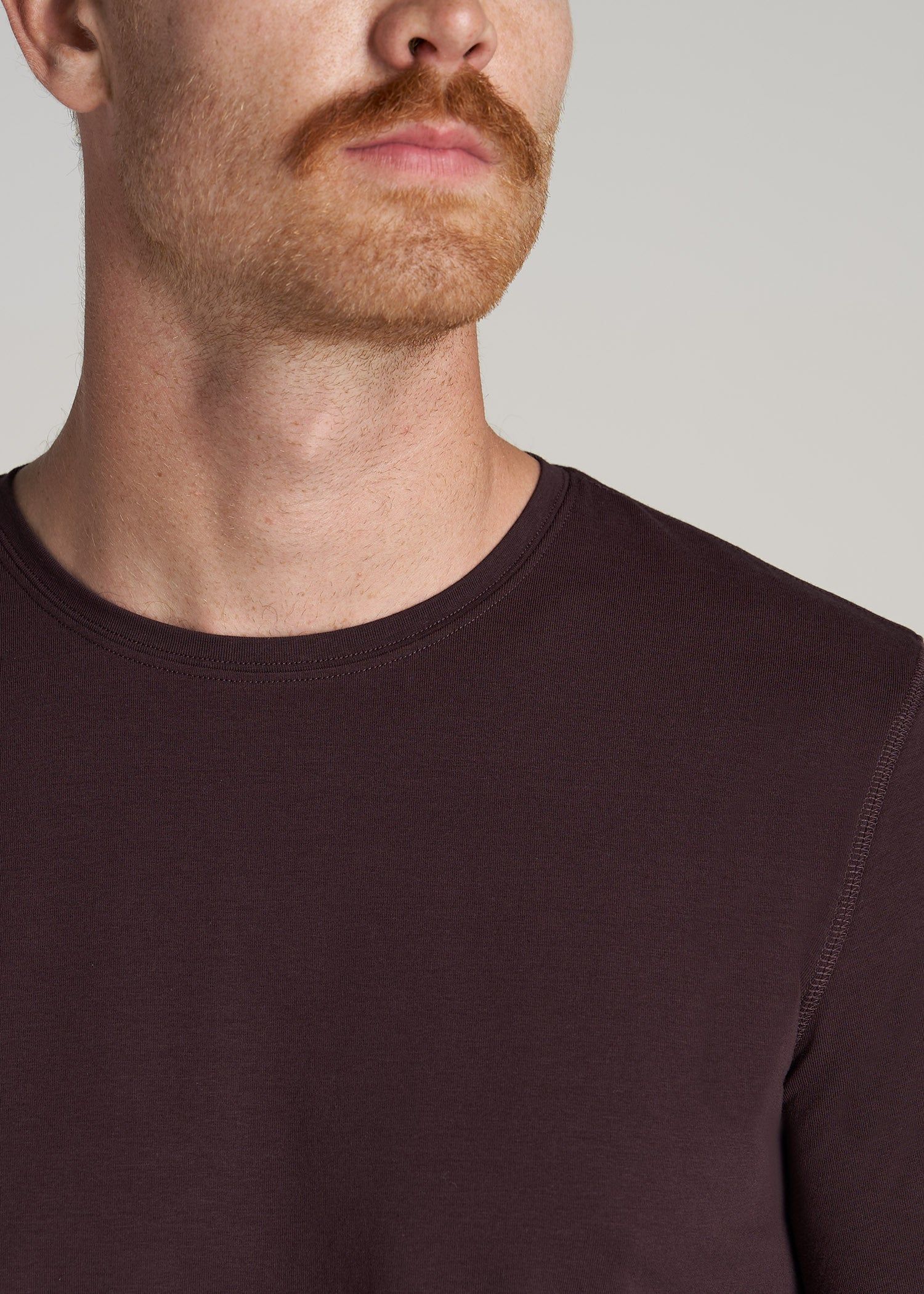 The Essential SLIM-FIT Crewneck Men's Tall Tees in Port sold by American Tall product image thumbnail 2