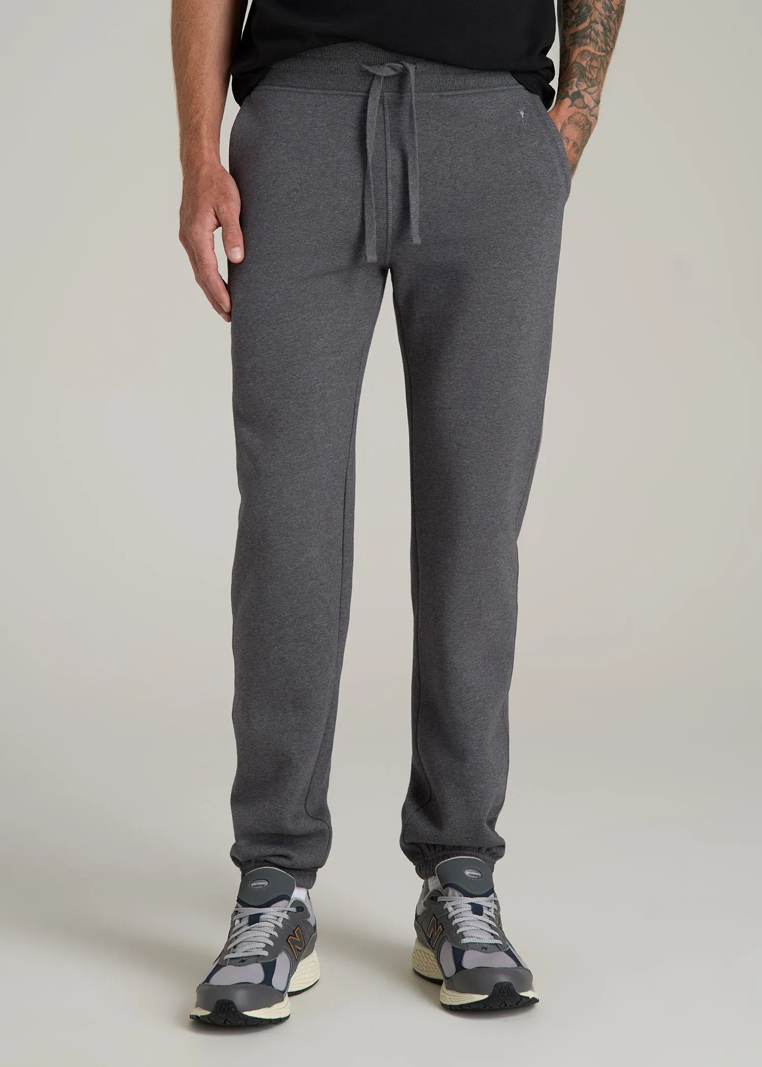 Wearever 2.0 Fleece Sweatpants for Tall Men in Charcoal Mix sold by American Tall