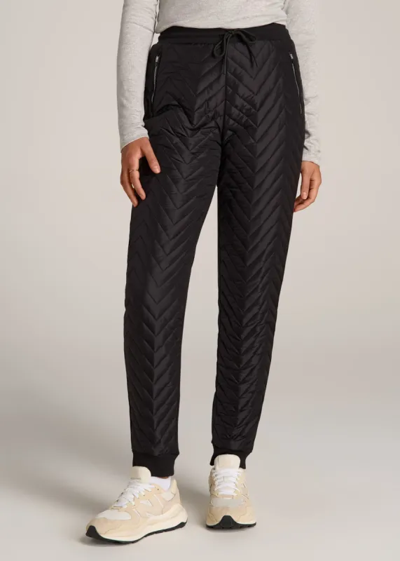 Quilted Joggers for Tall Women in Black sold by American Tall