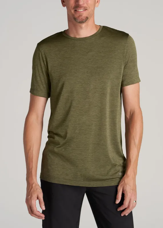 A.T. Performance MODERN-FIT Athletic Jersey Tall Tee in Olive Mix sold by American Tall