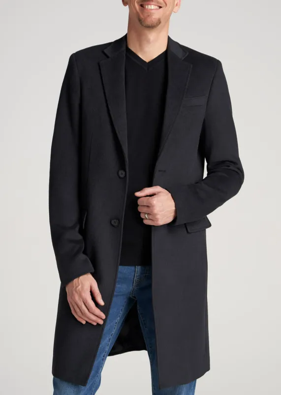 Wool Coat for Tall Men in Charcoal Mix sold by American Tall