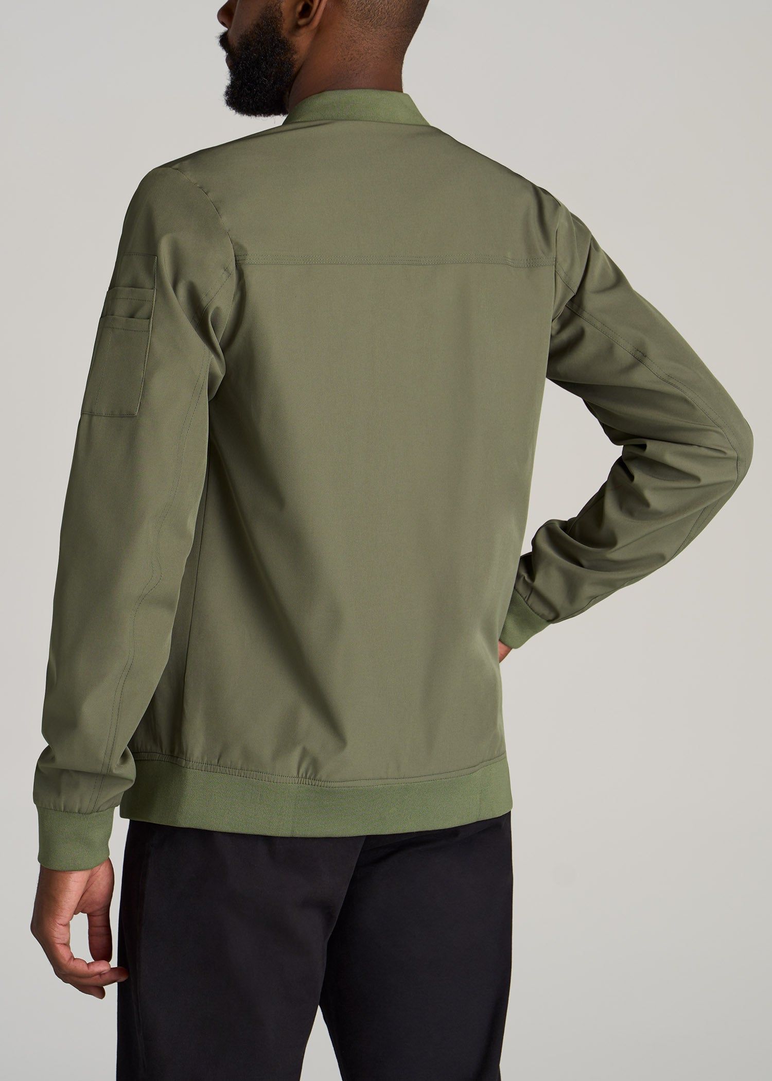 Men's Tall Bomber Jacket in Olive sold by American Tall product image thumbnail 5