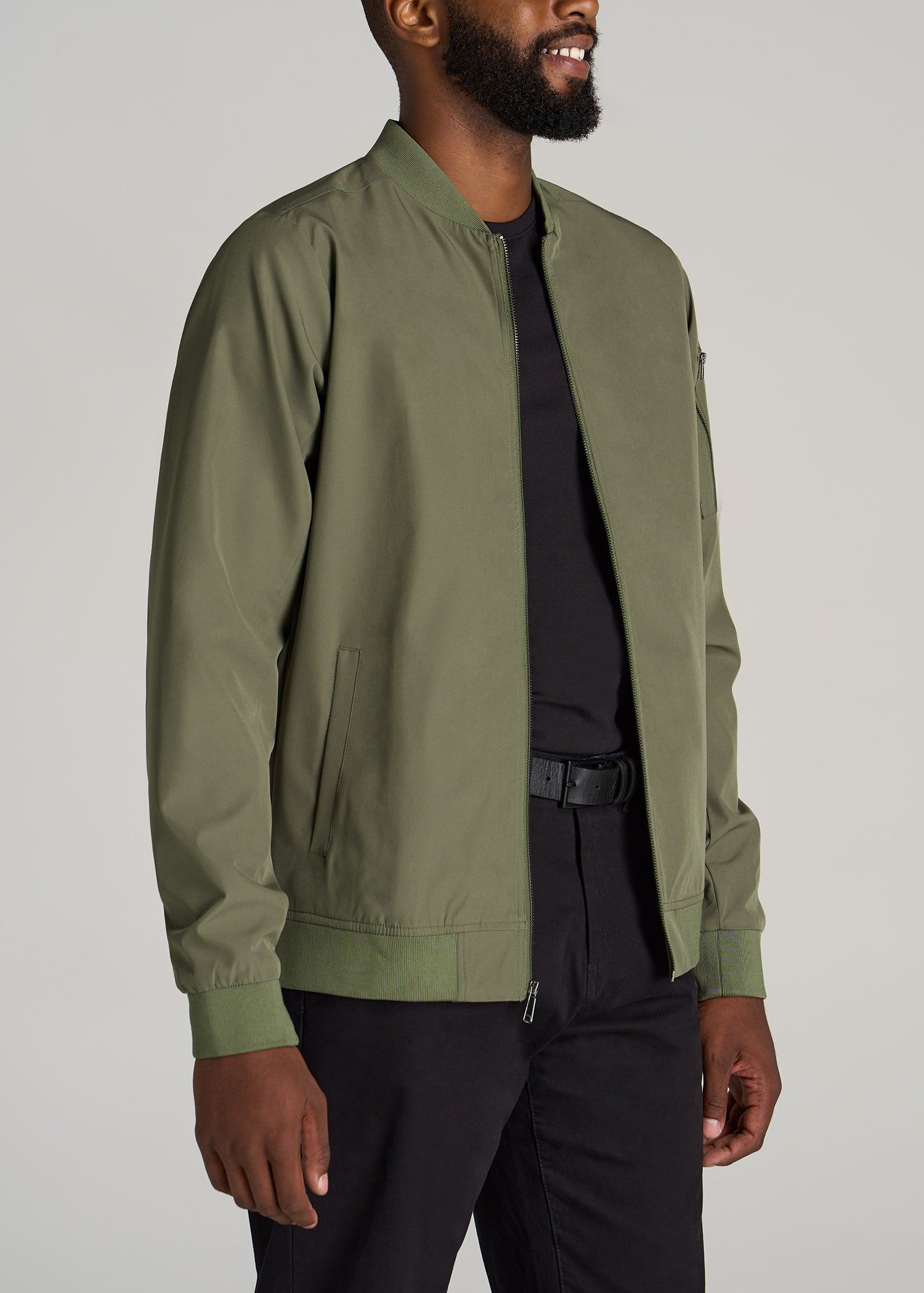 Men's Tall Bomber Jacket in Olive sold by American Tall product image thumbnail 3